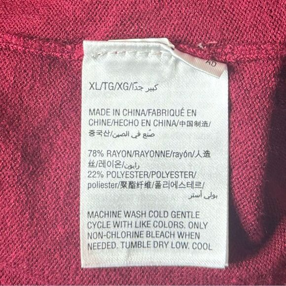 JM Collection Red Open Front Cardigan size XL - Picture 4 of 4